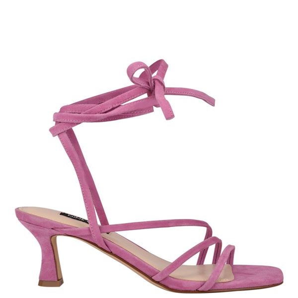 Nine West Agnes Ankle Wrap Pink Heeled Sandals | South Africa 87Q87-7Y33